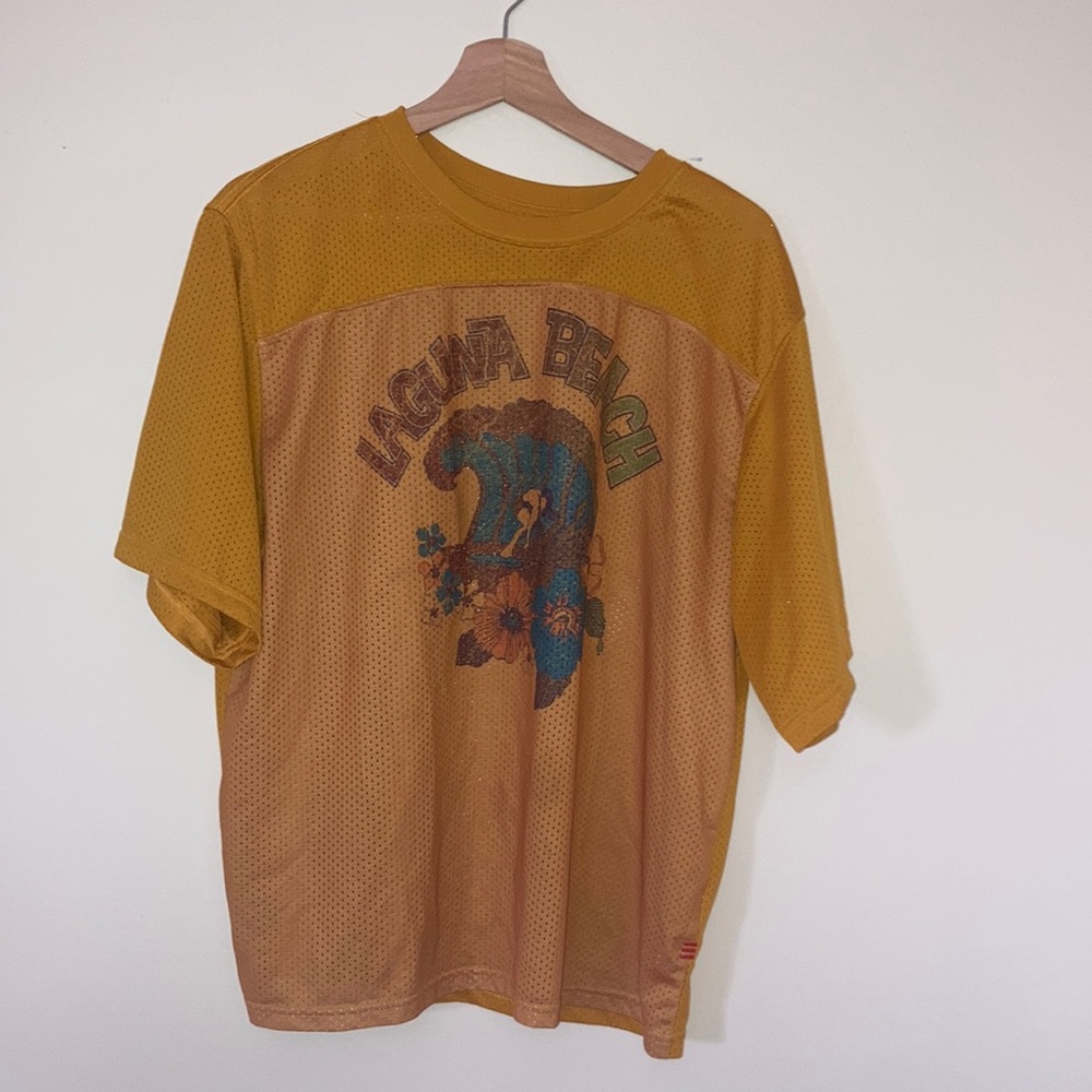 🌋🏄🏿 Urban Outfitters Vintage Laguna Beach Jersey Tee 1980s Size M 🏄🏿🌴